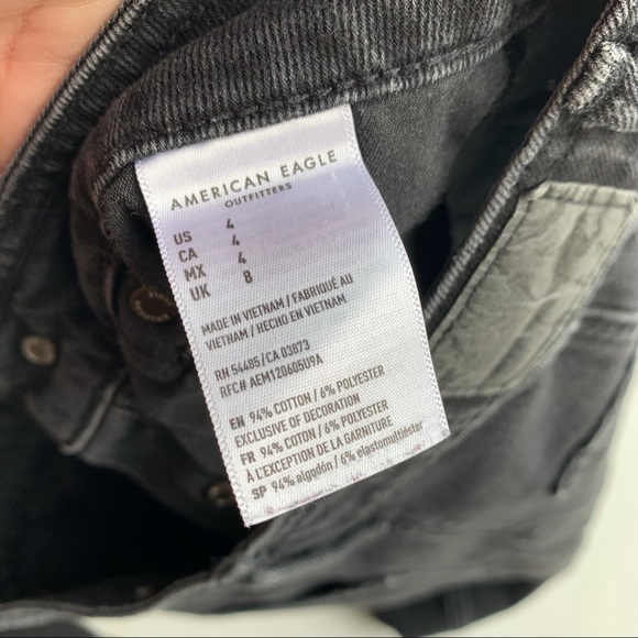 American Eagle Button Front Denim Mini Skirt Sz 4 - Picture 4 of 6